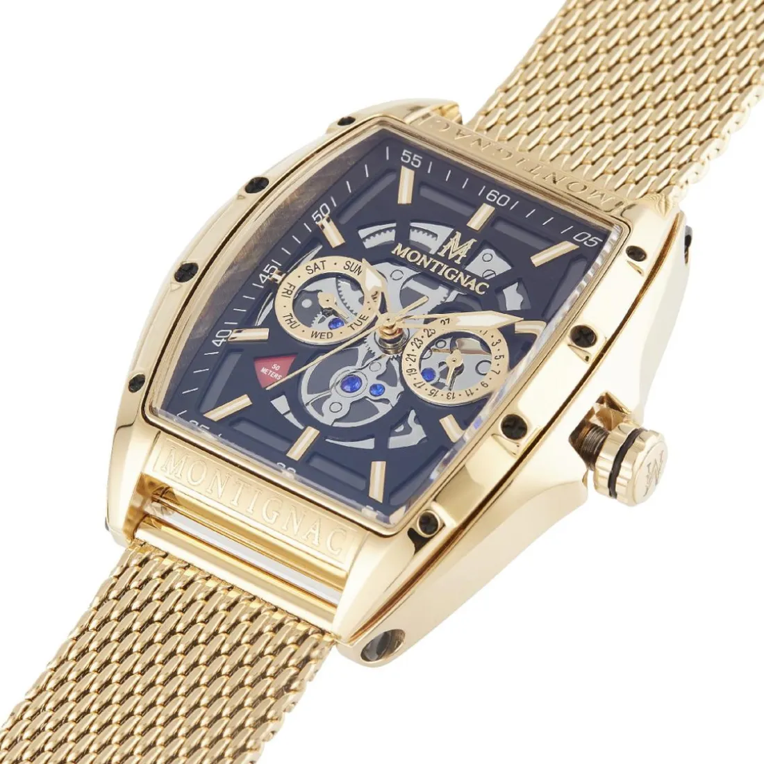 Montre Homme Montignac - MOW703 Bracelet Acier Doré