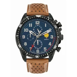 Montre Homme Patrouille de France Athos 4 - 668133 Bracelet Cuir Marron