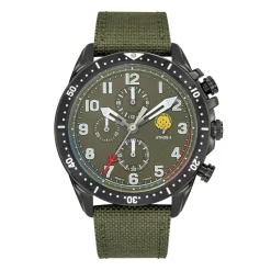 Montre Homme Patrouille de France Athos 4 - 668134 Bracelet Cuir Vert