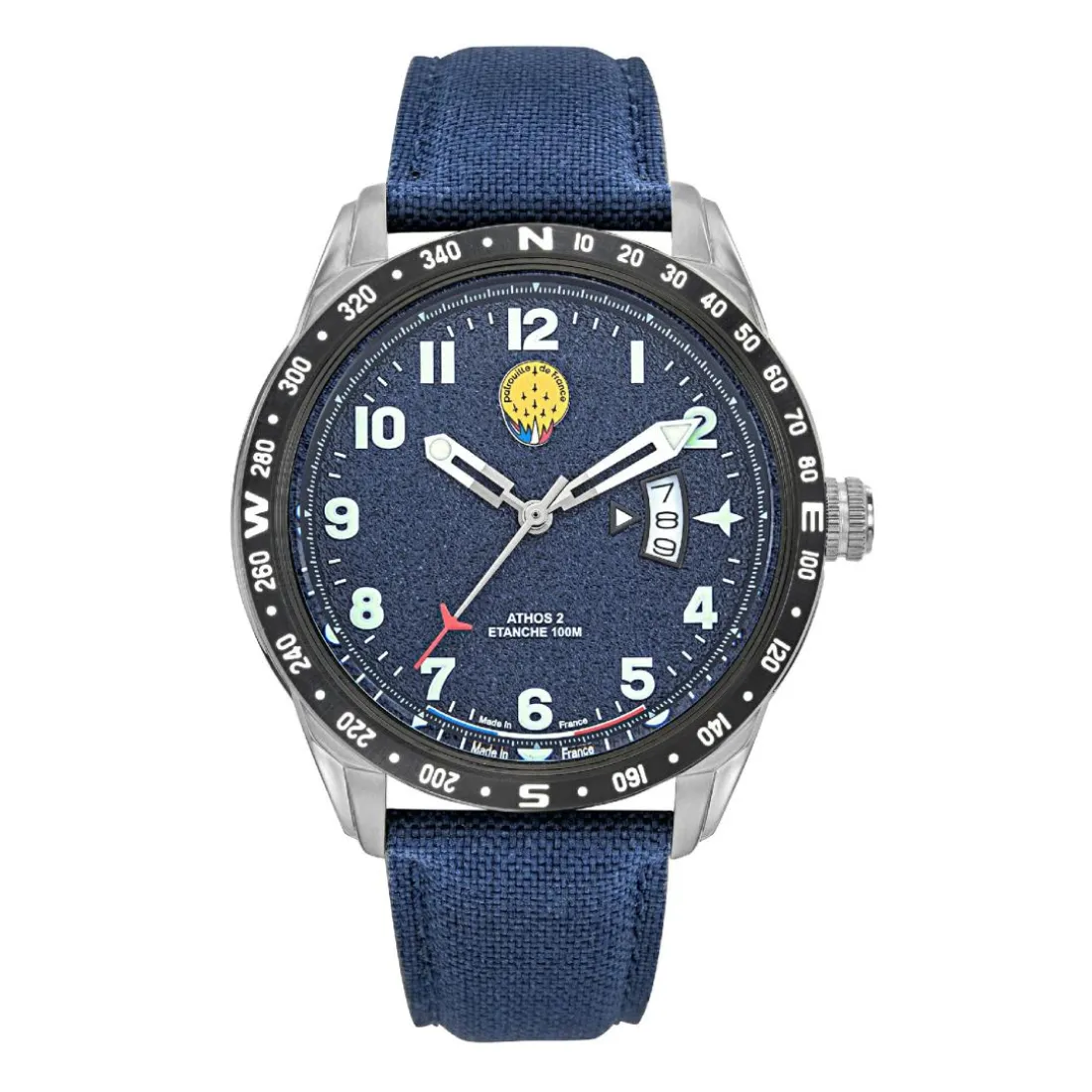 Montre Homme Patrouille de France Athos 2 - 668139 Bracelet Cuir Bleu