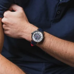 Montre Homme Pierre Lannier Notre Dame Cœur Battant - 300A126 Bracelet Cuir Bleu