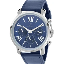 Montre homme quartz acier et cuir bleu MH289 par Pascal Szerman