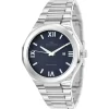 Montre homme quartz acier fond rond noir