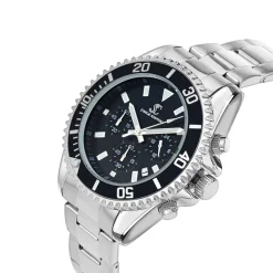 Montre homme quartz acier et fond noir par Pascal Szerman