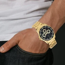 Montre homme quartz acier doré par Pascal Szerman