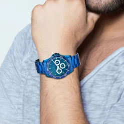 Montre homme quartz acier bleu par Pascal Szerman