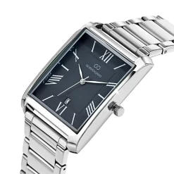 Montre homme quartz acier fond noir