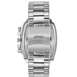Montre homme quartz carrée acier et fond noir