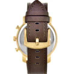 Montre homme quartz dorée et cuir marron MH289 par Pascal Szerman