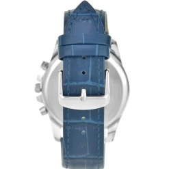 Montre homme quartz MH311-BLEU par Pascal Szerman acier et cuir bleu