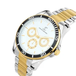 Montre homme quartz par Pascal Szerman bicolore fond bland