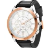 Montre homme quartz par Pascal Szerman dorée rose fond blanc