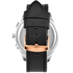 Montre homme quartz par Pascal Szerman dorée rose fond blanc