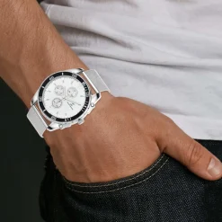 Montre homme quartz par Pascal Szerman acier milanaise