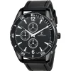Montre homme quartz par Pascal Szerman acier noir et cuir noir