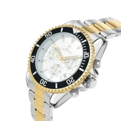Montre homme quartz par Pascal Szerman bicolore fond blanc