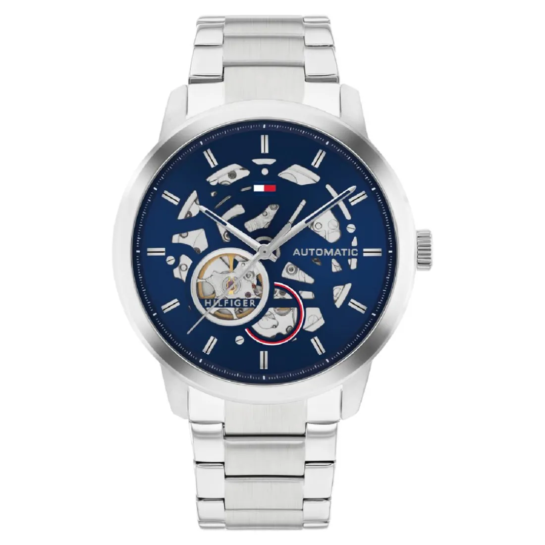 Montre Homme Tommy Hilfiger Henry Auto - 1710661 Bracelet Acier Argent