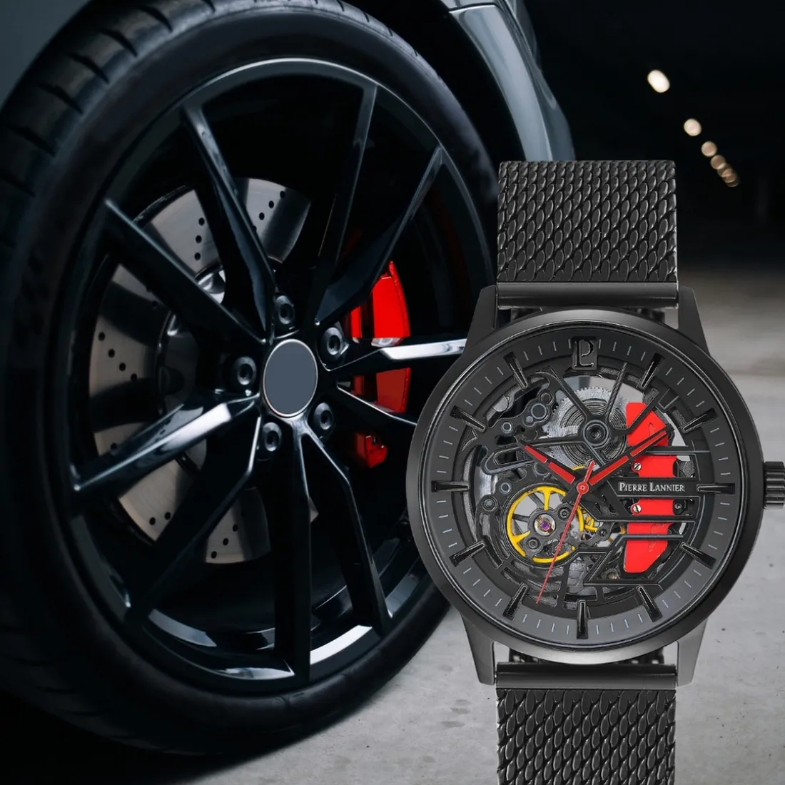 Montre pour homme 338A439 avec bracelet en acier noir