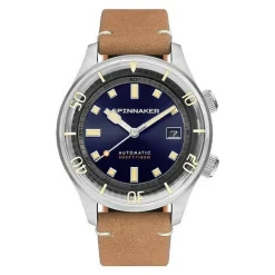 Montre Spinnaker SP-5062-05 - BRADNER Automatique Boîtier Acier Acier Bracelet Cuir Marron Cadran Bleu Homme