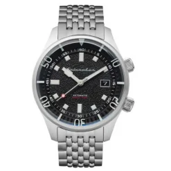 Montre Spinnaker SP-5062-11 - BRADNER Automatique avec date Boitier rond en acier inoxydable Cadran noir Bracelet en acier inoxydable Homme