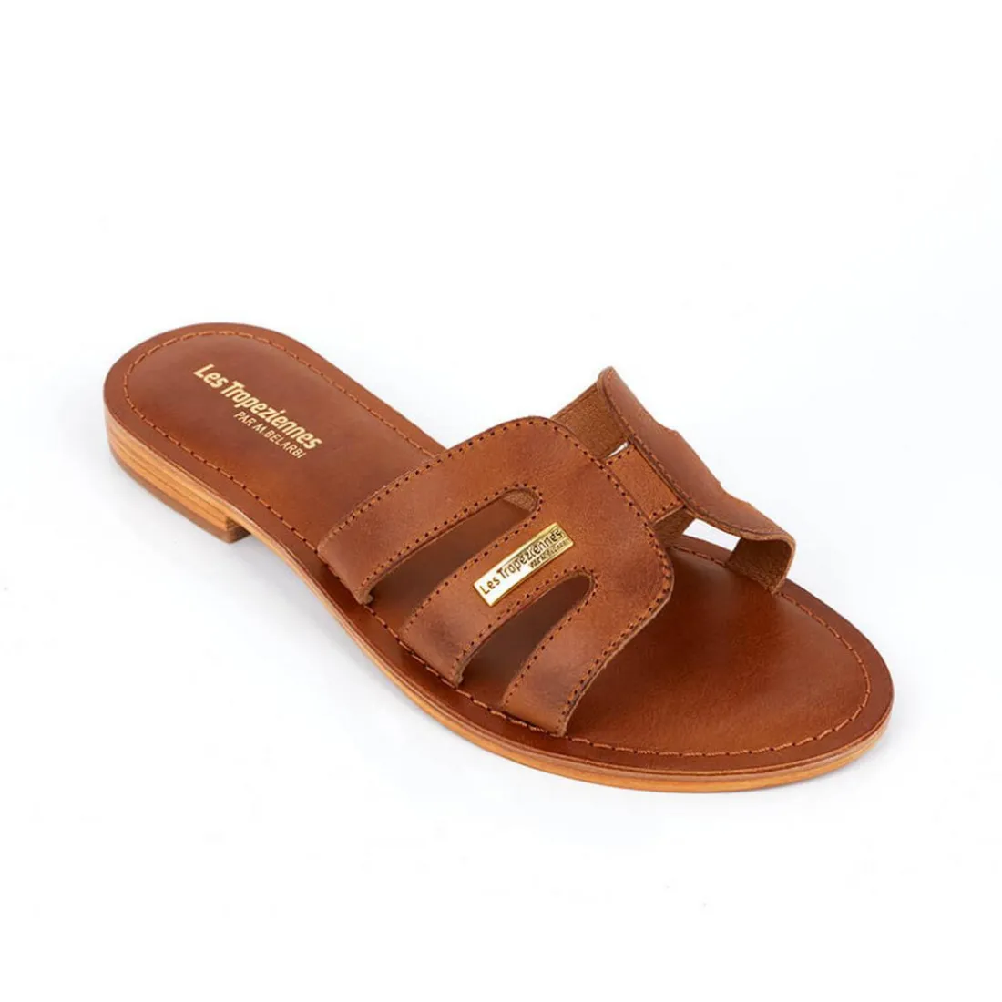 Mule Femme Damia Tan - Les Tropéziennes marron en cuir