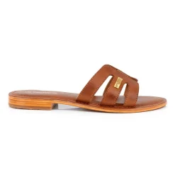 Mule Femme Damia Tan - Les Tropéziennes marron en cuir