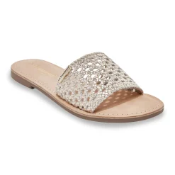Mule plate DEBBO - Or en cuir