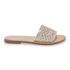 Mule plate DEBBO - Or en cuir