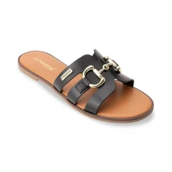 Mules plate en cuir HAMIA noir