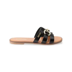 Mules plate en cuir HAMIA noir