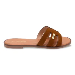 Mules plate en cuir HAMIGA cognac