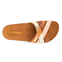 Mules plates femme ZIRIA marron en cuir