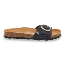 Mules plates femme ZULLOX noir en cuir