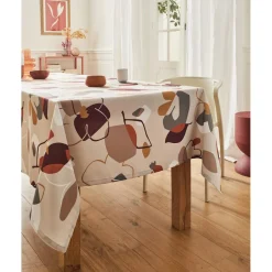 Nappe BLISS Beige Bachette Imprimé Polyester