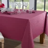 Nappe damassée à pois MEGGUI 180cm violet prune