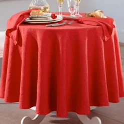 Nappe FONTANA au Relief froissé permanent,rouge