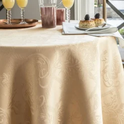 Nappe jacquard damassée - 100% polyester Nydel® -beige