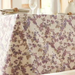 Nappe motif fleurs GLYCINAP violet violine