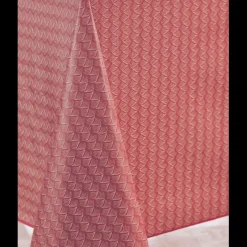 Nappe ovale 180 x 240 cm TOILE CIREE Cranberry