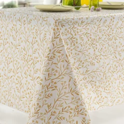 Nappe Rectangle Avoine Toile Ciree Jaune