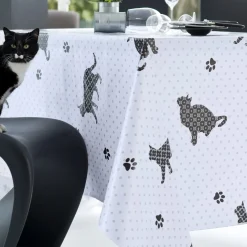 Nappe rectangle CAT TOILE CIREE Gris