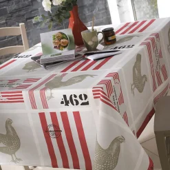 Nappe Rectangle Country House Toile Ciree Rouge