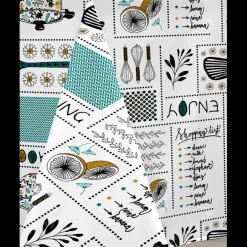 Nappe Rectangle Enjoy Cooking Toile Ciree Bleu