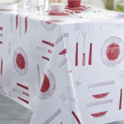 Nappe Rectangle Ethnic Kitchen Toile Ciree Rouge