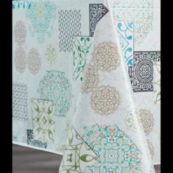 Nappe Rectangle Faience Toile Ciree Multicolore