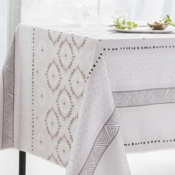 Nappe Rectangle Ottawa Toile Ciree Beige
