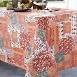 Nappe Rectangle Palm Ethnic Toile Ciree Orange
