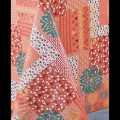 Nappe Rectangle Palm Ethnic Toile Ciree Orange