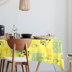 Nappe Rectangle Recette Provencale Toile Ciree Vert