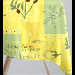 Nappe Rectangle Recette Provencale Toile Ciree Vert